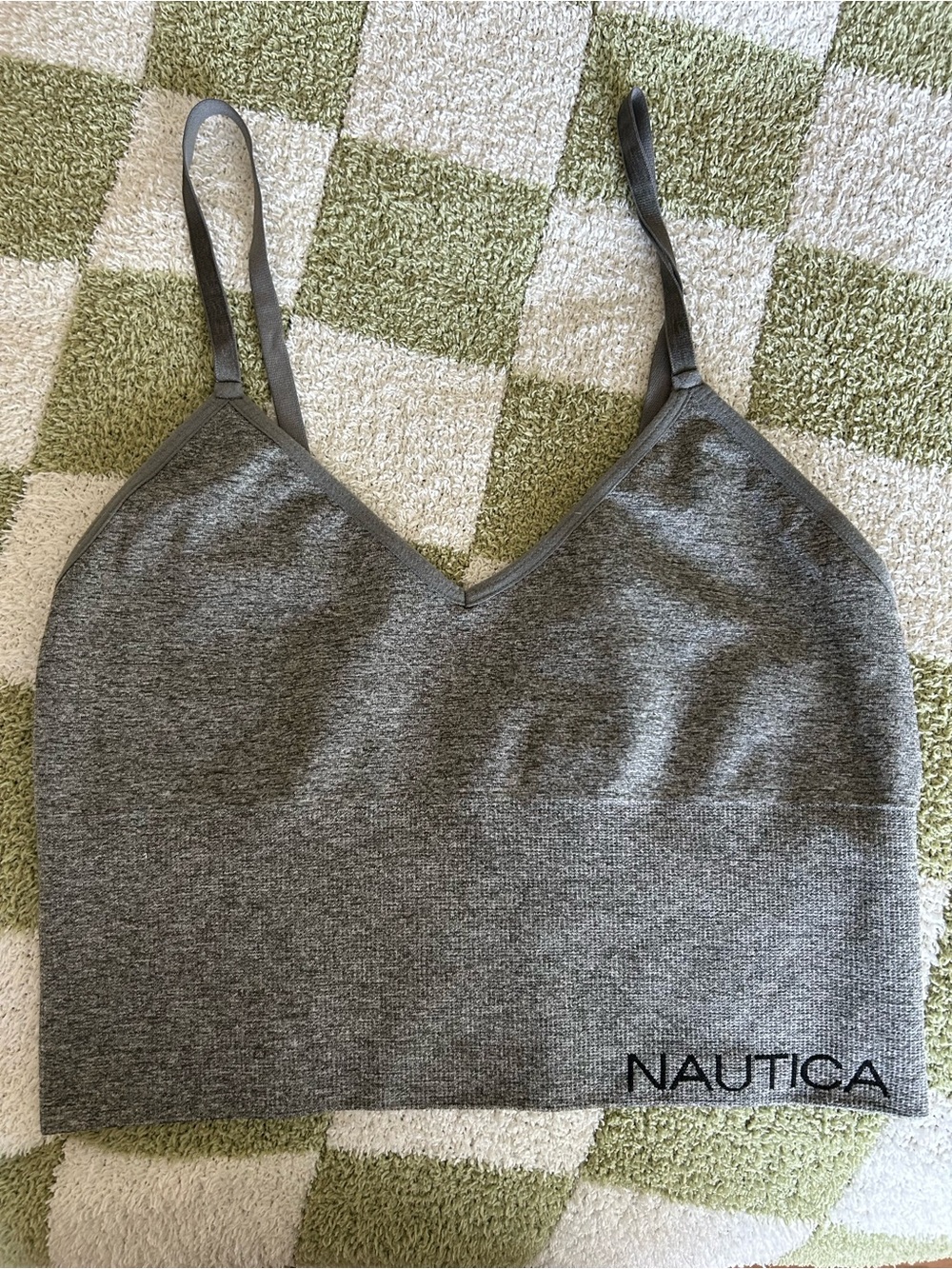 Nautica Heather Gray Seamless Bralette with Thin Straps